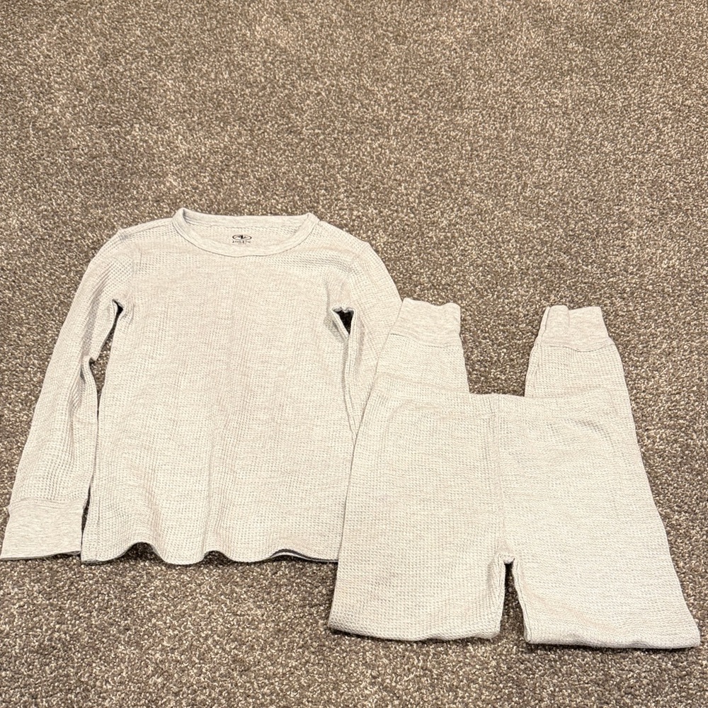 Kids Long Underwear Set Size M in Light Gray Athletic Works